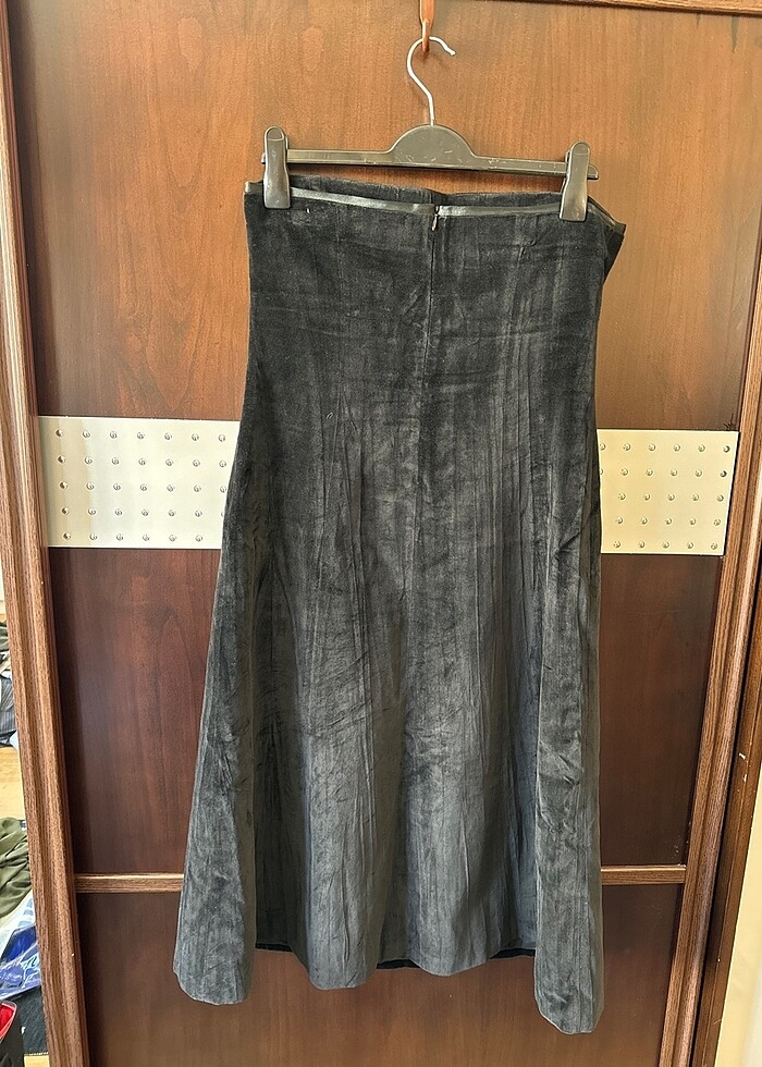 Straplez kadife elbise - Görsel 2