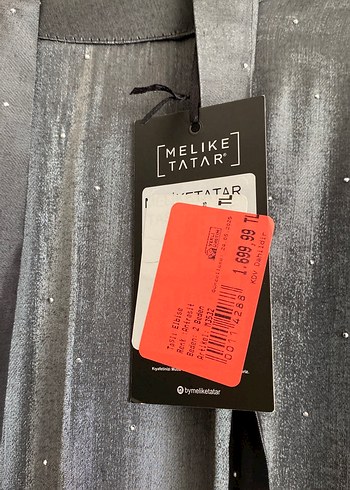 Gri Uzun Saten Elbise Yüksek Yakalı - Görsel 2