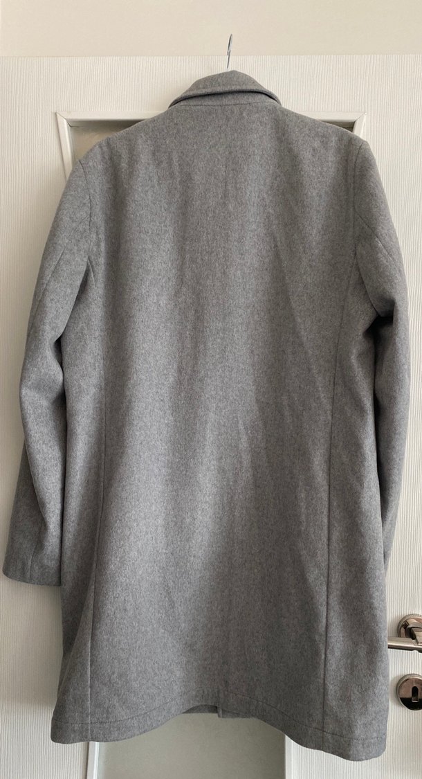 Gri Düğmeli Midi Erkek Kaban - Görsel 2