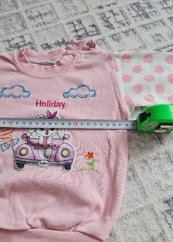 Kız Çocuk Pembe Baskılı Uzun Kollu Sweatshirt - Görsel 8