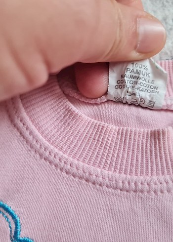 Kız Çocuk Pembe Baskılı Uzun Kollu Sweatshirt - Görsel 4
