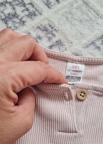 Kız Çocuk Pembe Keten Uzun Kollu tunik.sweat - Görsel 3