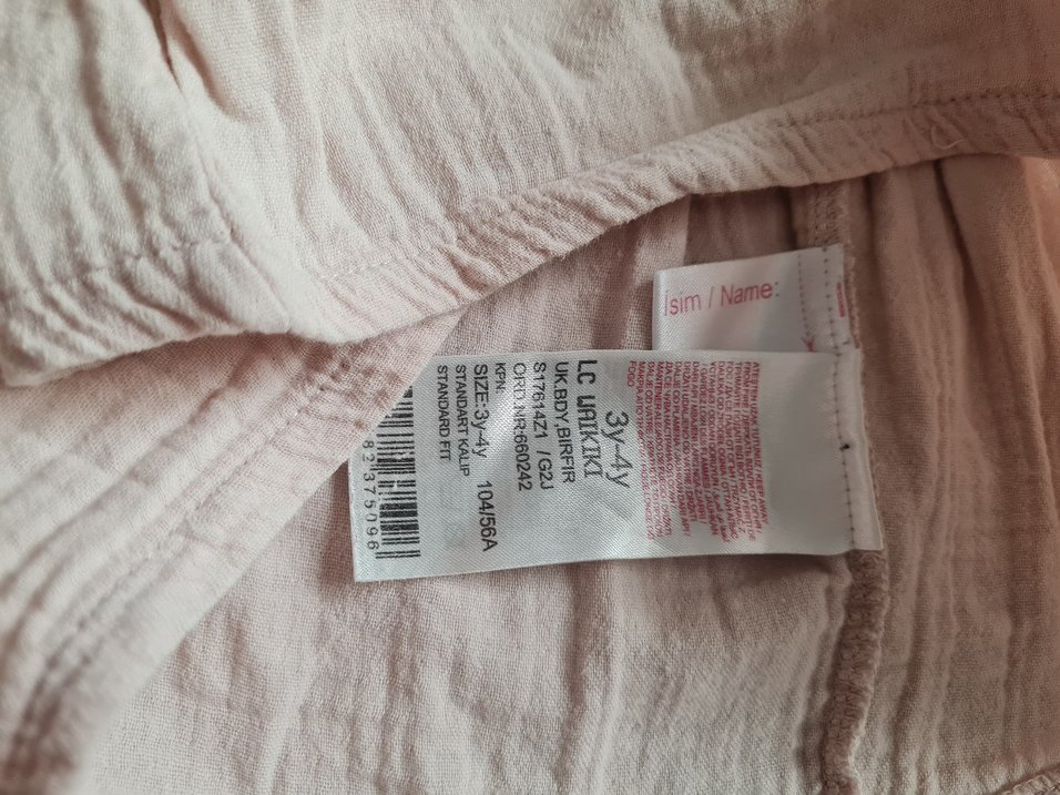 Kız Çocuk Pembe Keten Uzun Kollu tunik.sweat - Görsel 4