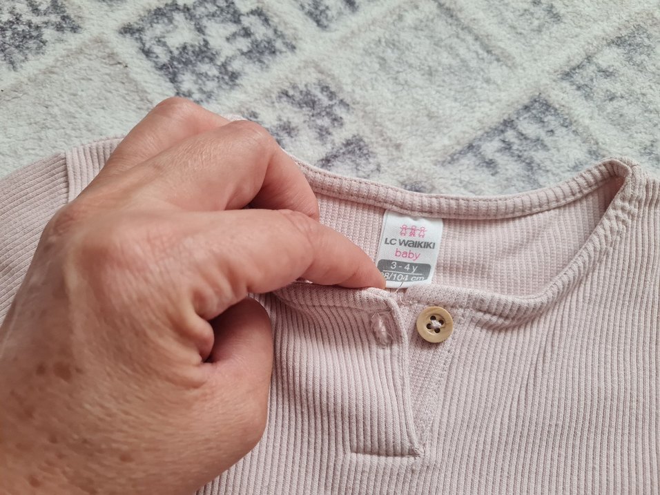 Kız Çocuk Pembe Keten Uzun Kollu tunik.sweat - Görsel 3