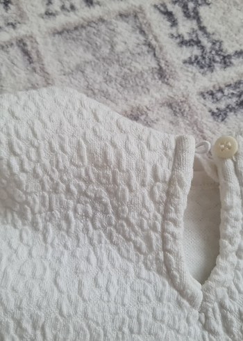 Kız Çocuk Beyaz Fırfırlı Uzun Kollu Elbise - Görsel 7