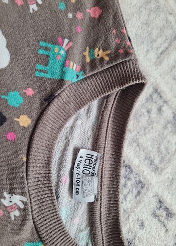 Kız Çocuk Gri Uzun Kollu Baskılı Sweatshirt - Görsel 3