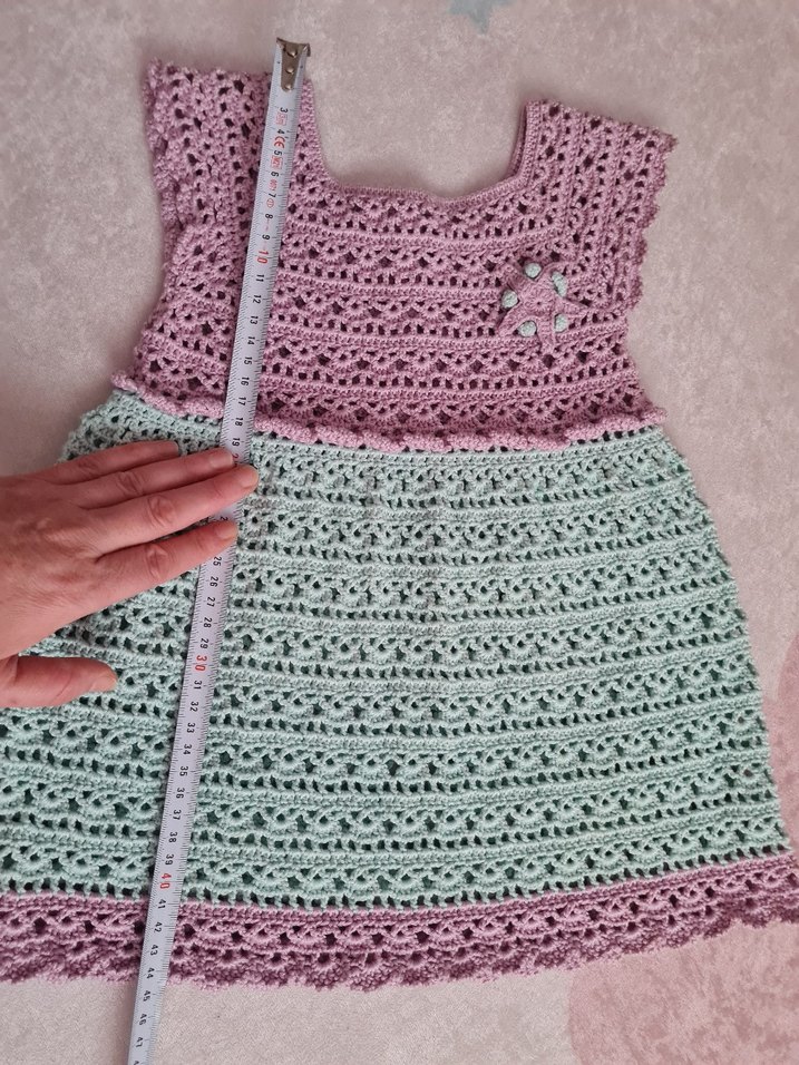 Kız Çocuk Dantel Detaylı Örgü Elbise - Görsel 3