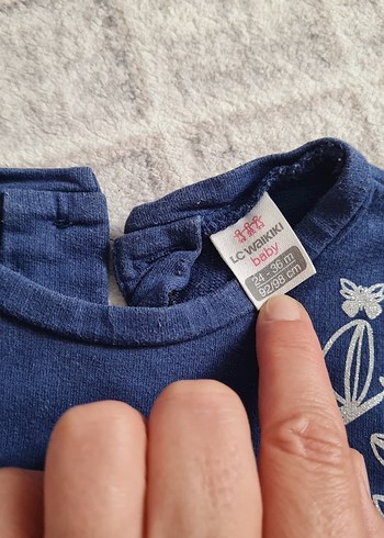 24-36 Ay Beden Kelebek Baskılı Düğmeli Kız Sweatshirt