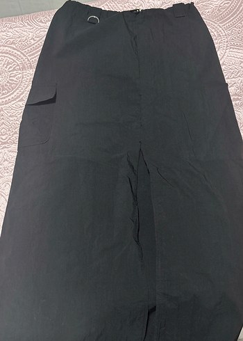 Siyah Kadın Uzun paraşüt Etek
