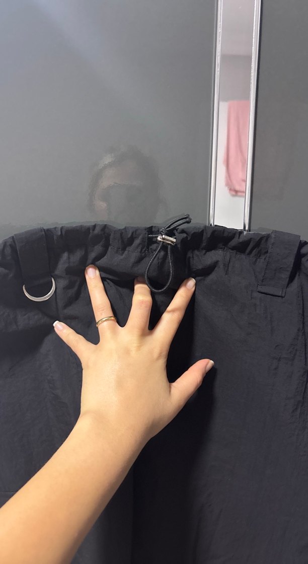 Siyah Kadın Uzun paraşüt  Etek - Görsel 4