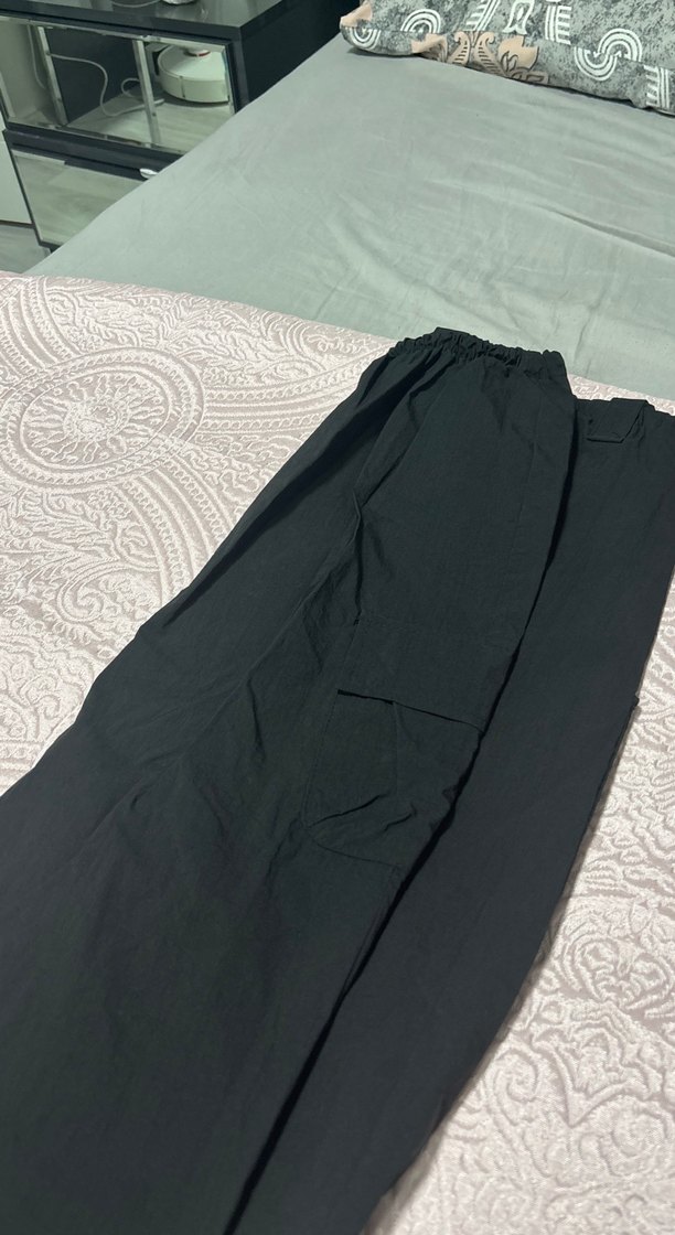 Siyah Kadın Uzun paraşüt  Etek - Görsel 2