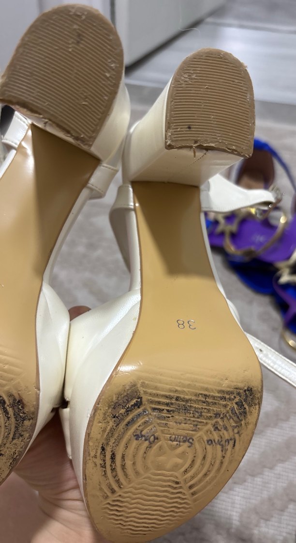 Beyaz Platform Topuklu Kadın Abiye Ayakkabı - Görsel 2