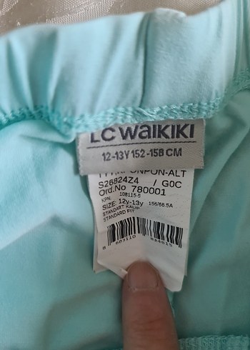 LC Waikiki Kız Çocuk Turkuaz Baskılı Rahat Tayt