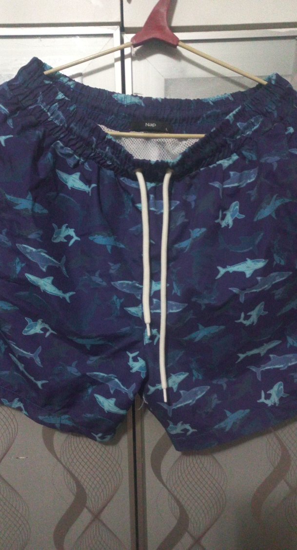 Kuşaklı Erkek Mavi Mini Deniz Şortu - Görsel 2