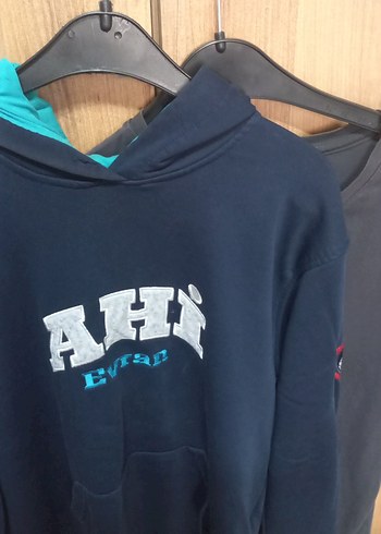Diğer Mavi Baskılı Kadın Sweatshirt Kapüşonlu okul forması
