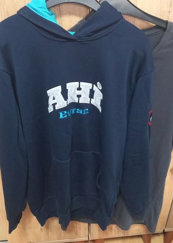 Mavi Baskılı Kadın Sweatshirt Kapüşonlu okul forması