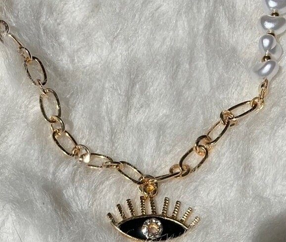 Accessorize GÖZ DETAYLI İNCİLİ ZİNCİR KOLYE
