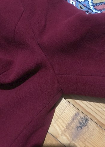 Kaşe kaban bordo - Görsel 6