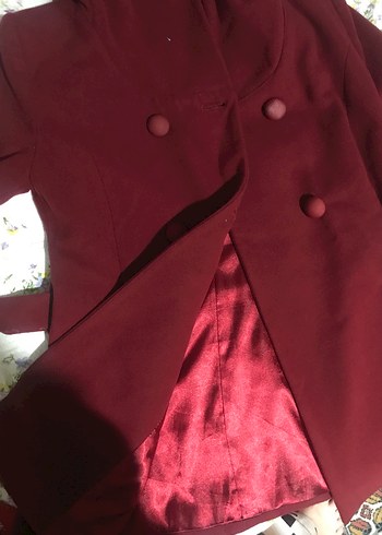 Kaşe kaban bordo - Görsel 8