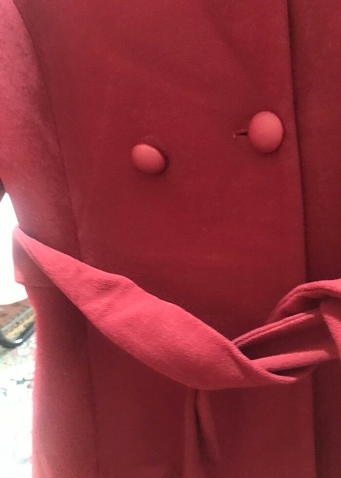 Kaşe kaban bordo - Görsel 2