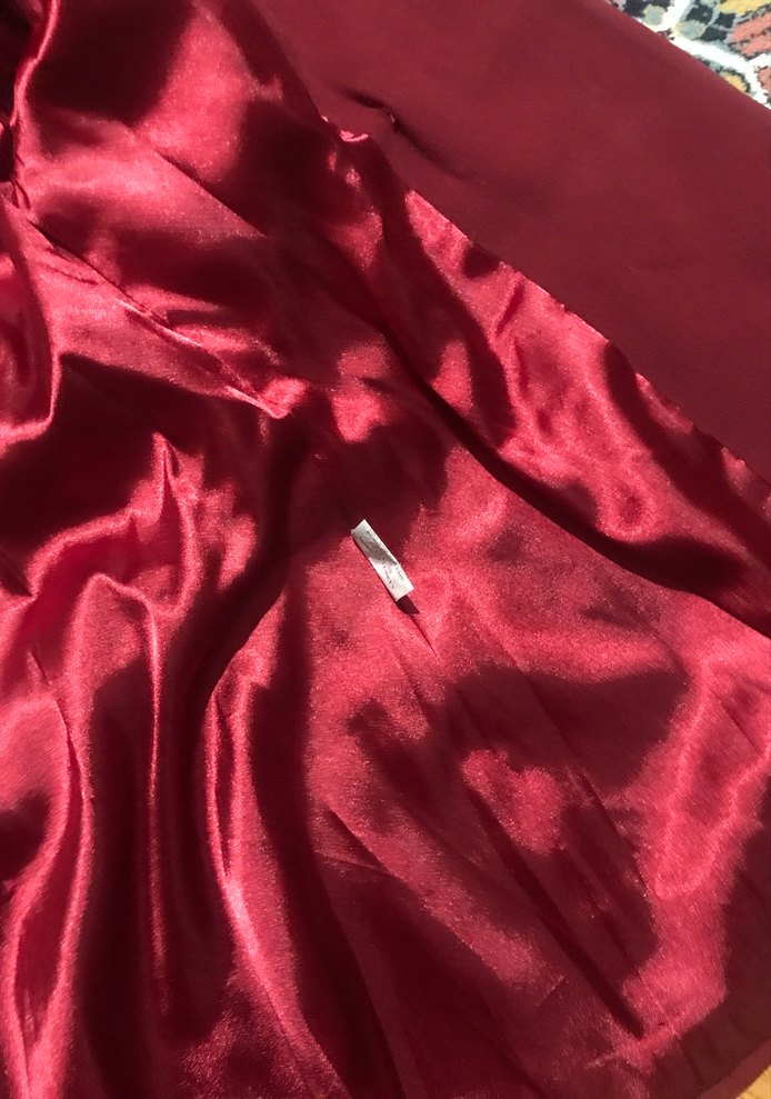 Kaşe kaban bordo - Görsel 5