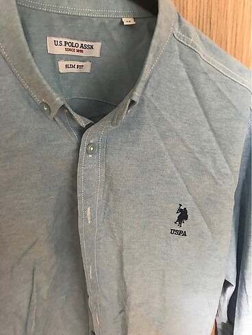 Polo mavi gömlek slimfit - Görsel 2