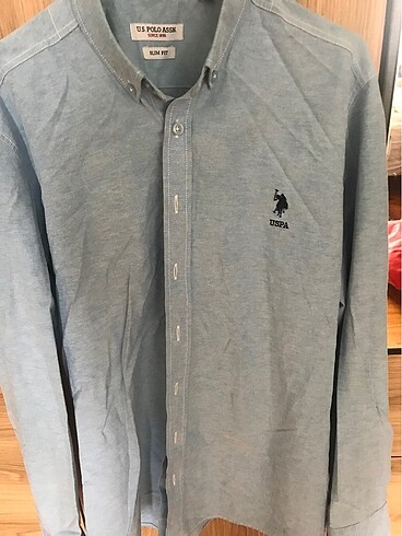 Polo mavi gömlek slimfit - Görsel 3