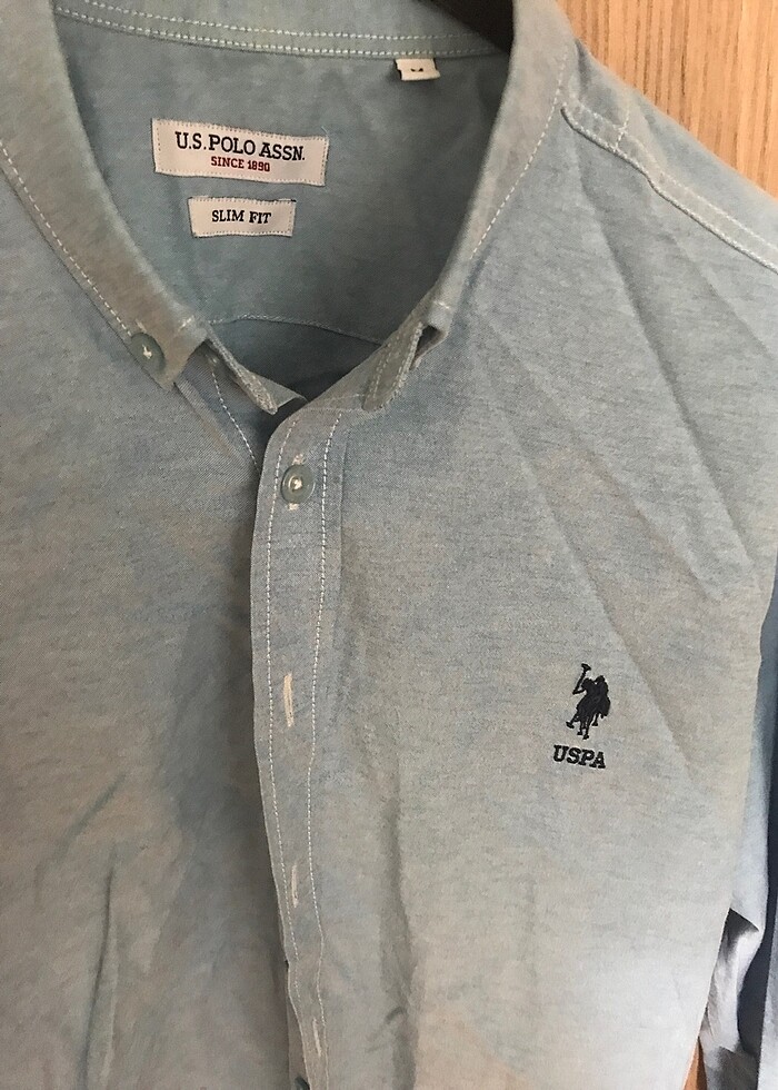 Polo mavi gömlek slimfit - Görsel 2