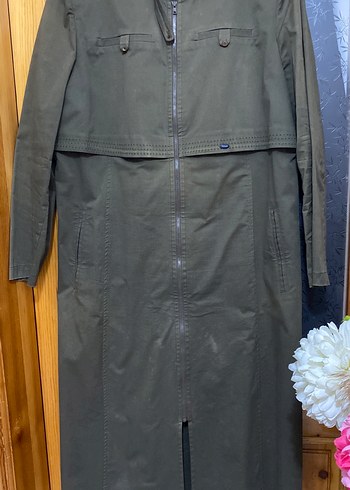 Haki yeşil uzun kap, - Görsel 2