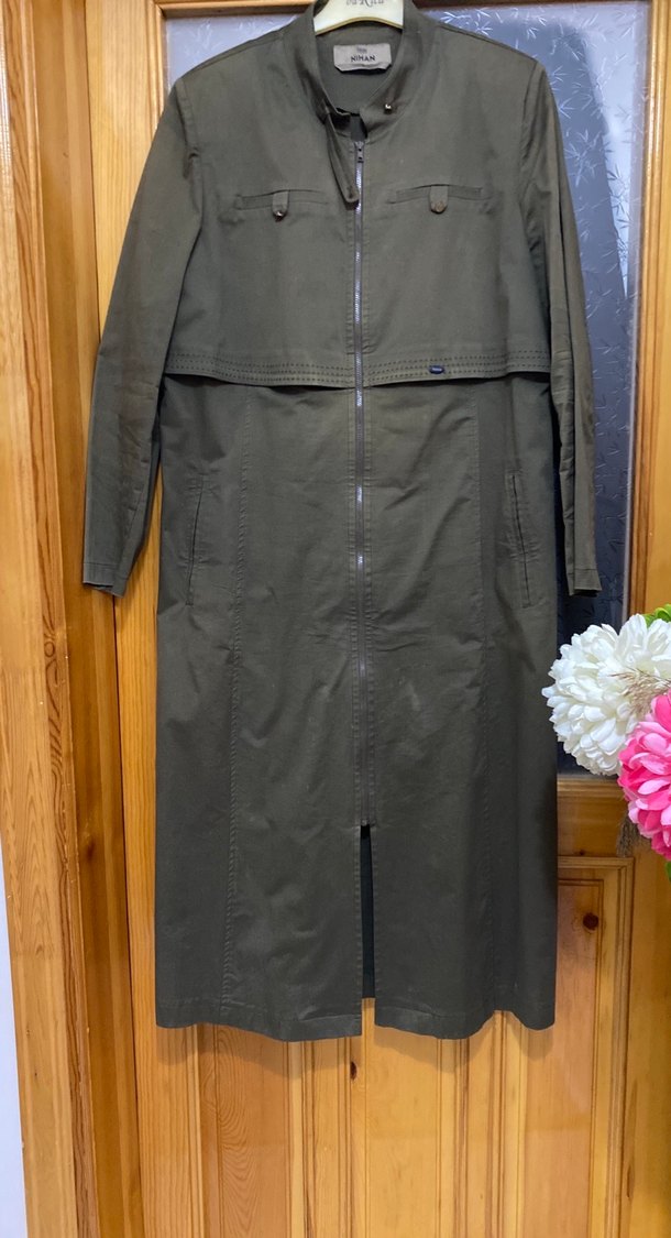 Haki yeşil uzun kap, - Görsel 3