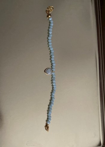 Mavi Boncuklu Kalp Uçlu Midi bileklik - Görsel 4