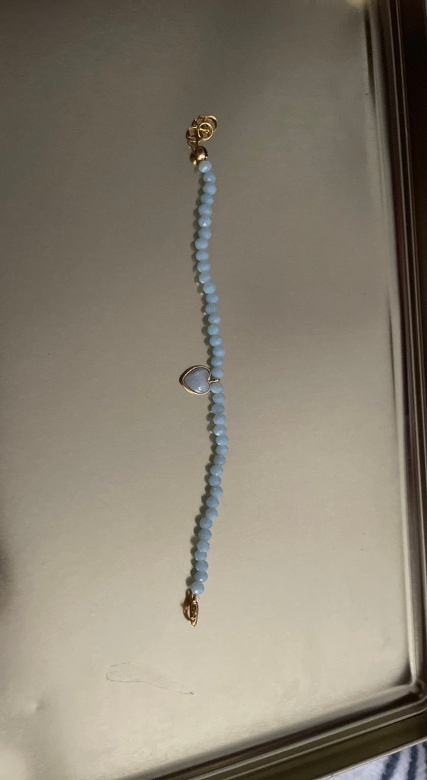 Mavi Boncuklu Kalp Uçlu Midi bileklik - Görsel 4