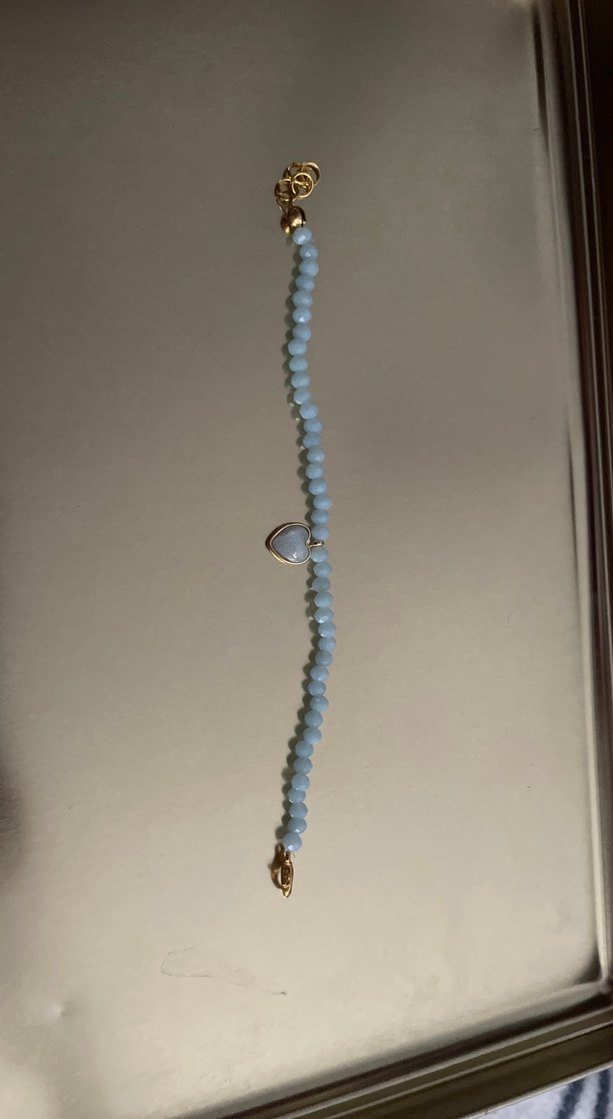 Mavi Boncuklu Kalp Uçlu Midi bileklik - Görsel 5