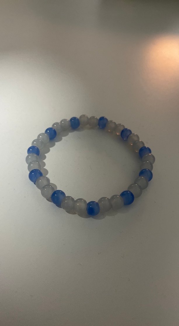 Mavi Bağlamalı Desenli Boncuklu Bileklik - Görsel 2