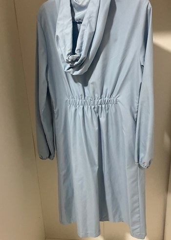 Mavi Kadın Uzun Yağmurluk - Görsel 2