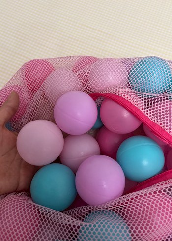 Beden Renk Pastel Pembe File Top Saklama Çantası ve topları