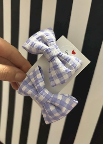 Mor Ekose Desenli Çocuk Fiyonk Toka - Görsel 3