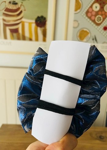 Mavi İpek Görünümlü Fiyonk Saç Aksesuarı - Görsel 5