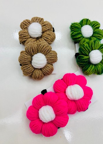 Çiçek Desenli Elastik Çocuk Toka Seti - Görsel 3