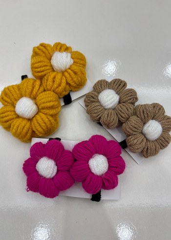 Çiçek Desenli Elastik Çocuk Saç Tokaları - Görsel 2