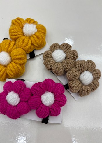 Çiçek Desenli Elastik Çocuk Saç Tokaları - Görsel 3