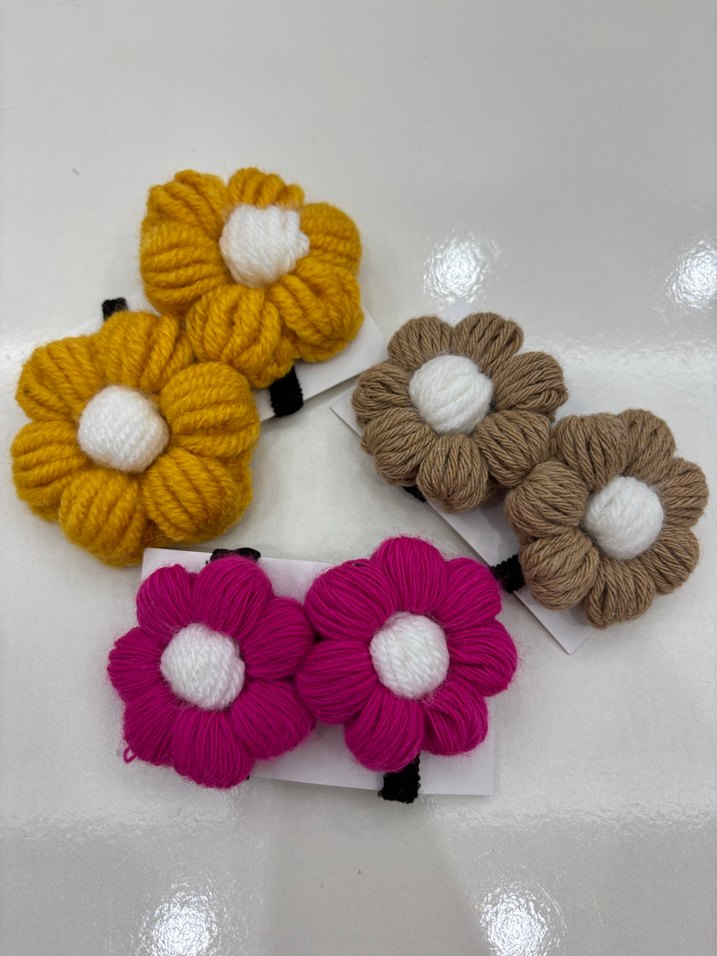 Çiçek Desenli Elastik Çocuk Saç Tokaları - Görsel 2