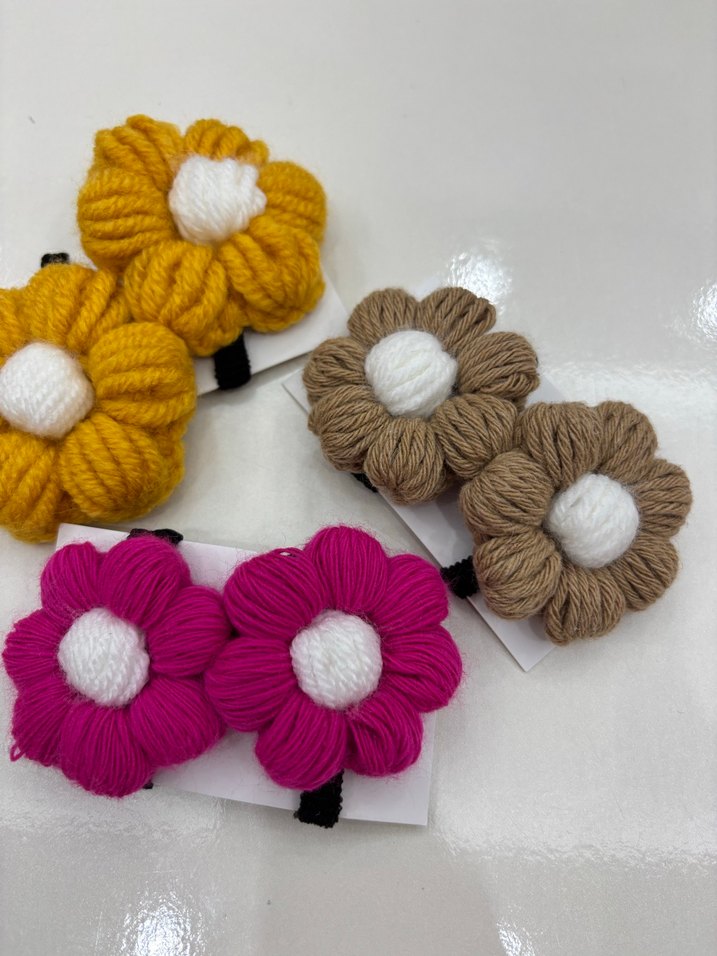 Çiçek Desenli Elastik Çocuk Saç Tokaları - Görsel 3