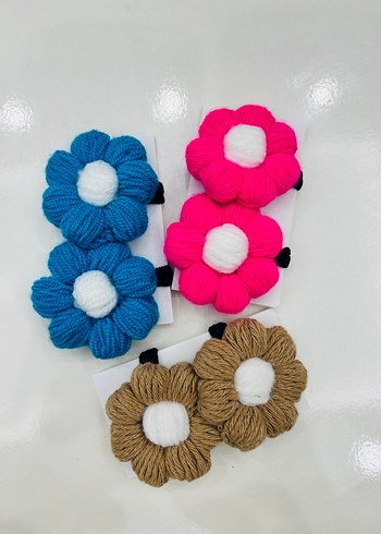 Çiçek Desenli Renkli Lastikli Çocuk Toka Seti - Görsel 2