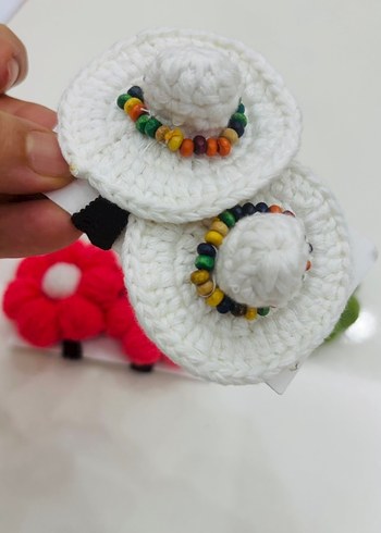 Renkli Örgü Çocuk Saç Tokaları - Görsel 4