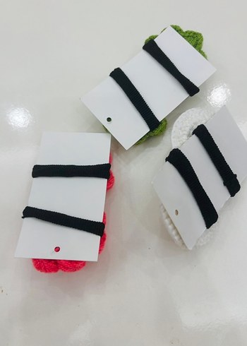 Renkli Örgü Çocuk Saç Tokaları - Görsel 5