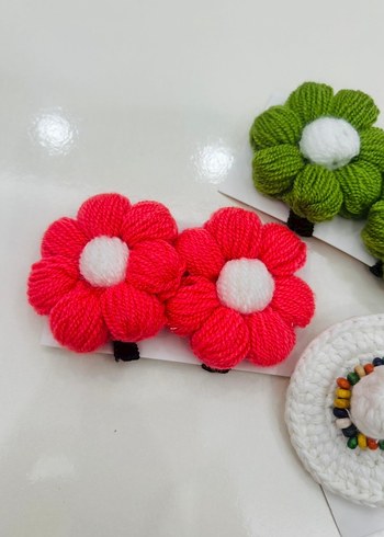 Renkli Örgü Çocuk Saç Tokaları - Görsel 3