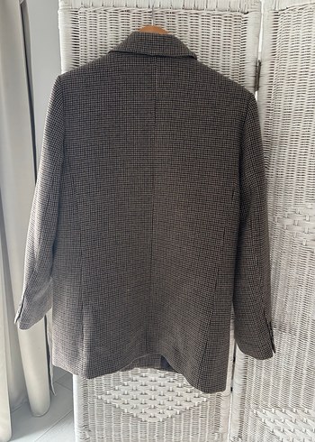 Mango Düğmeli Kahverengi Ekose Kadın Blazer Ceket - Görsel 2