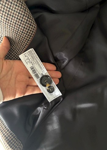 Mango Düğmeli Kahverengi Ekose Kadın Blazer Ceket - Görsel 4