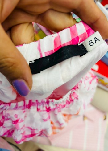 6 Yaş Beden pembe Renk Tyess Kız Çocuk Pembe Batik Elbise
